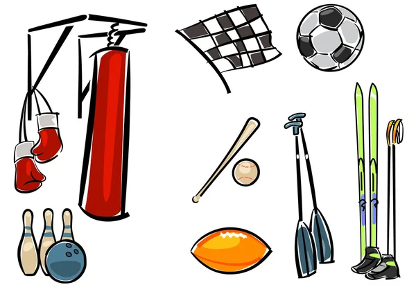 Sport uitrusting set — Stockvector