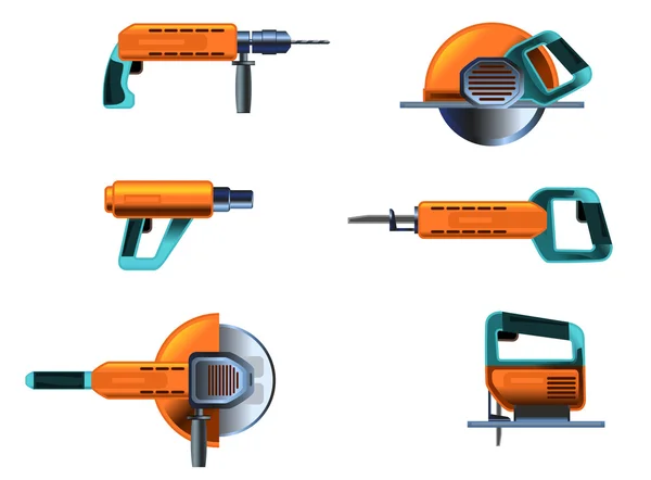 Juego de herramientas eléctricas — Vector de stock