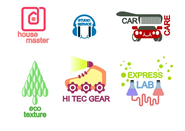 Ensemble de six logos — Image vectorielle
