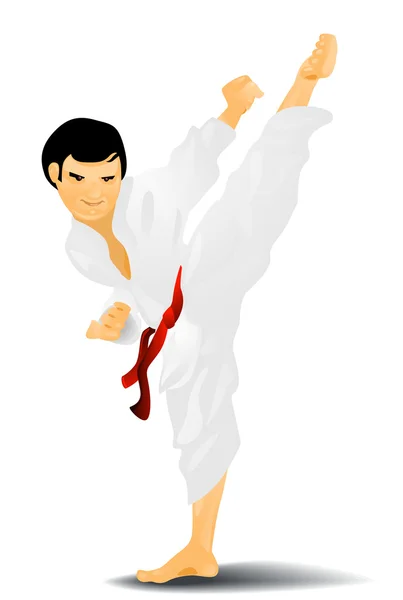 Genç karateka tekme 