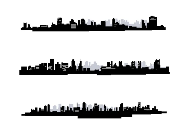 Three factories silhouettes — Stock Vector