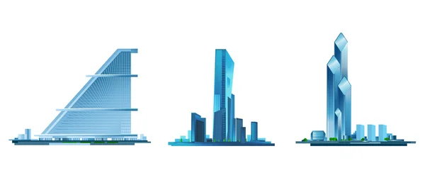 Trois bâtiments modernes — Image vectorielle