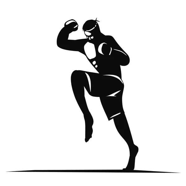 Luchador Muay thai — Vector de stock