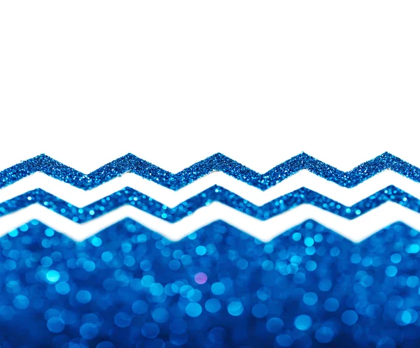 Blue shiny zigzag glitter background with copy space — Stock Photo, Image