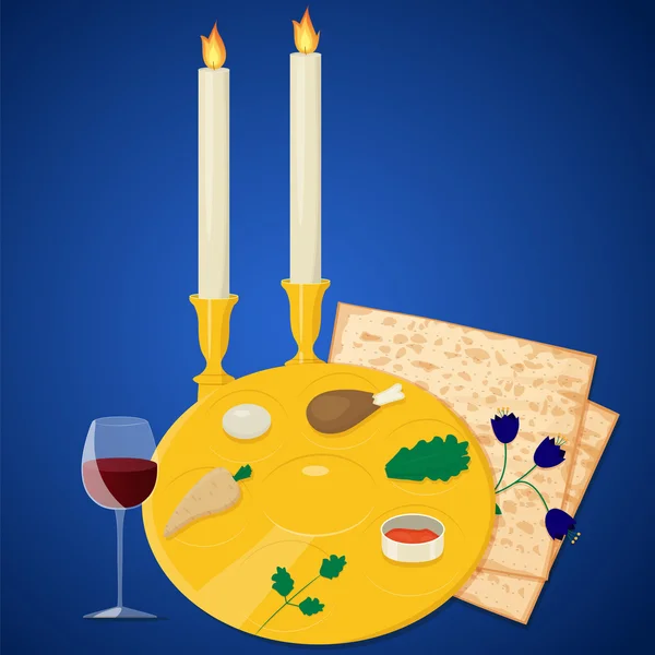 Vektör çizimi Fısıh Bayramı seder tabağı.