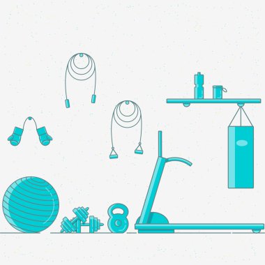 Spor spor salonu iç vektör çizim.