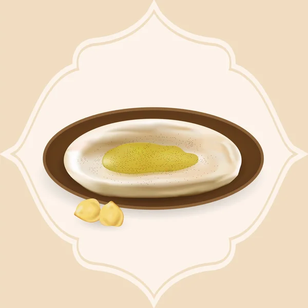 Illustratie van hummus met bonen hummus. — Stockvector