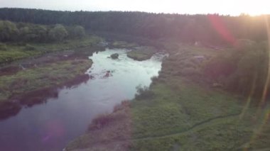 Hava sonbahar yaz river park orman doğa rezerv kayık dron tarafından