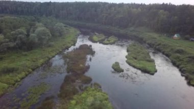 Hava sonbahar yaz river park orman doğa rezerv kayık dron tarafından