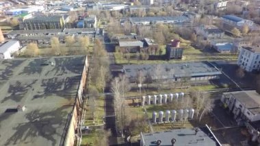 Havadan görünümü depo fabrika üretim helikopter tarafından