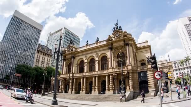 Municipal Tiyatrosu Sao Paulo — Stok video