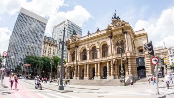 Teatro Municipal en Sao Paulo — Vídeos de Stock