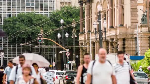 Teatro Municipal em São Paulo — Vídeo de Stock