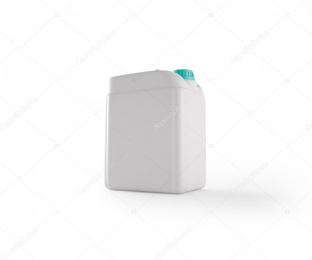 3d illustration of white plastic jerrycan (includes clipping path)