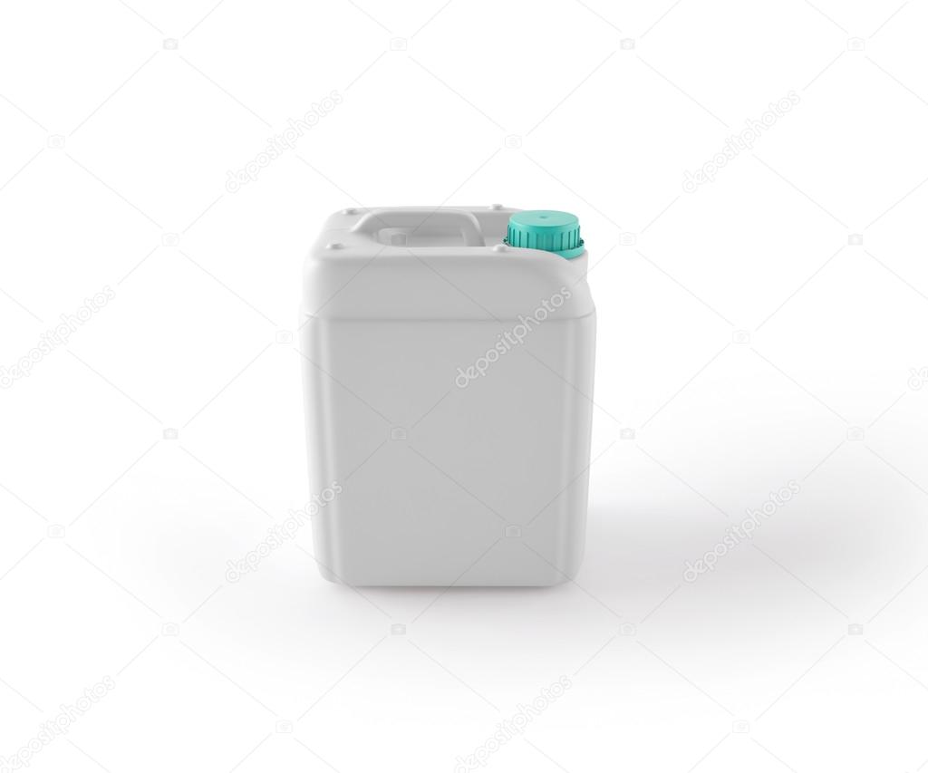 3d illustration of white plastic jerrycan (includes clipping path)
