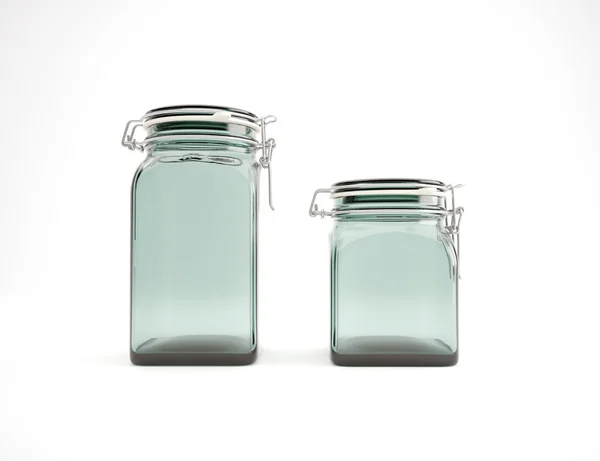 Ilustração 3d de jarra vazia de temperos em branco — Fotografia de Stock