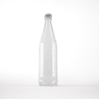 cam şişe ile 3D illüstrasyon izole bırakır. Yol