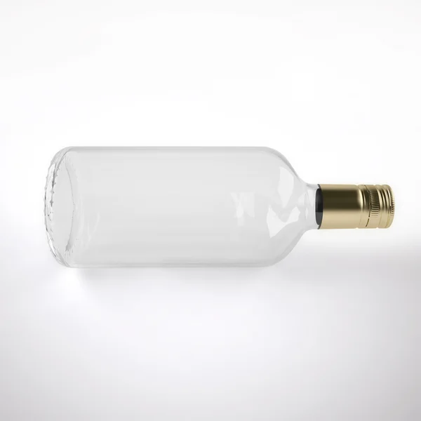 3D απεικόνιση του σαφή Lit βότκα μπουκάλι με πορεία — Φωτογραφία Αρχείου