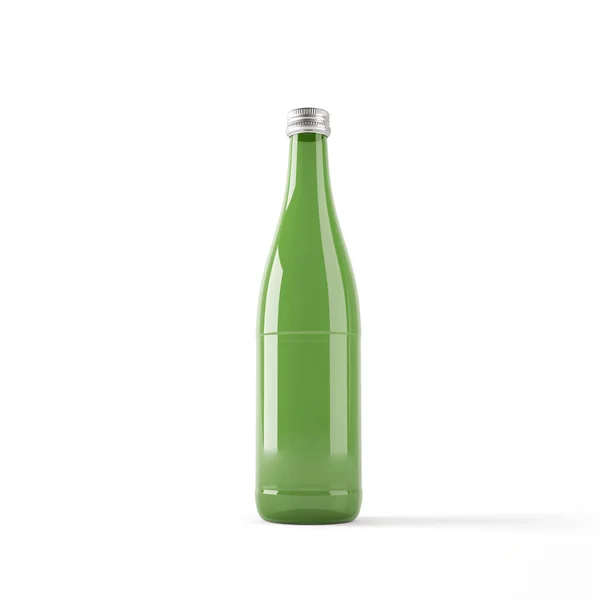 Illustration 3D de Bouteille verte sur fond blanc — Photo