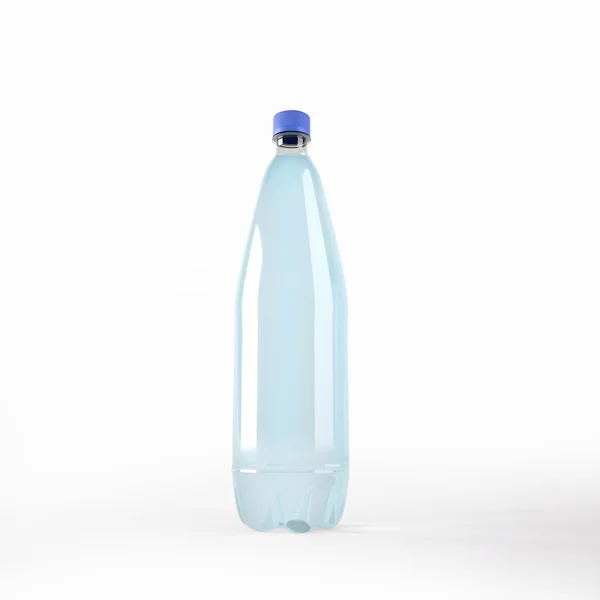 Bottiglia di plastica di acqua potabile isolata su bianco — Foto Stock