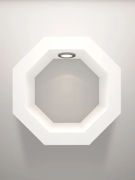 Illustration 3D d'une étagère vide avec éclairage isolé sur t — Photo