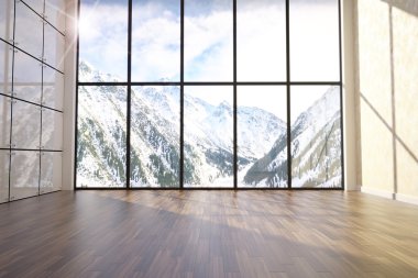 rahat çağdaş iç 3D çizimi