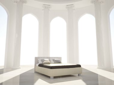 Beyaz yatak odası Olympus Tanrılar çizimi