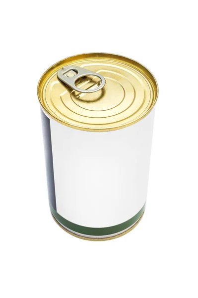 Tin Can Isolated White Background — Stock Photo, Image