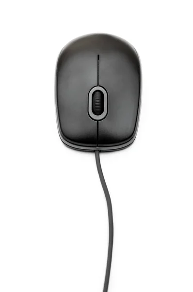 白い背景に黒いコンピュータのマウス — ストック写真