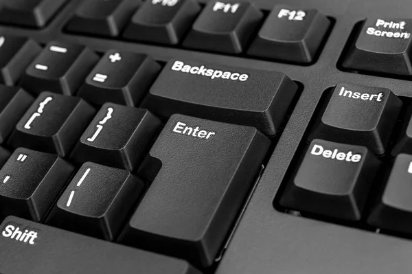Черная Клавиатура Компьютера Закрыть — стоковое фото