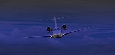 Özel jet geceleri uçan