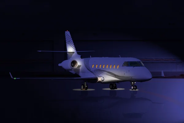 Pist üzerinde gece özel jet