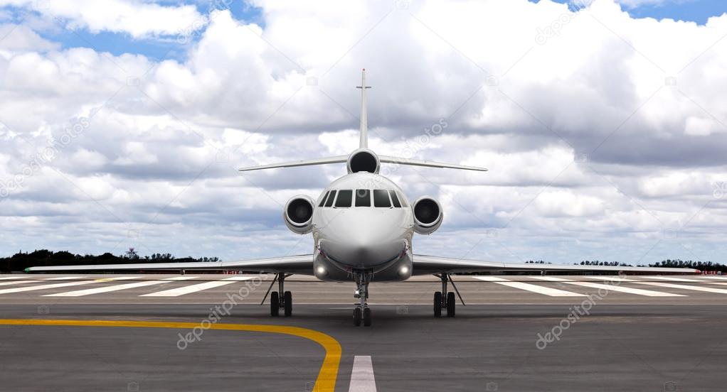 Private jet on the runway — Stock Photo © carlosyudica 91005364