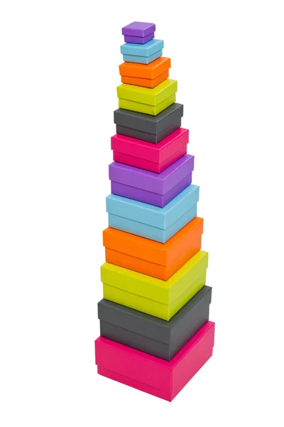 Stacked colorful packaging boxes — Stock Photo, Image