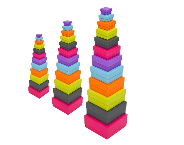 Stacked colorful packaging boxes — Stock Photo, Image