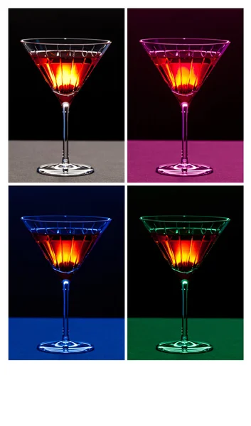 Coloridos cócteles en vasos de martini —  Fotos de Stock