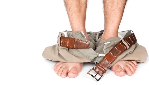Man gevangen met broek omlaag — Stockfoto