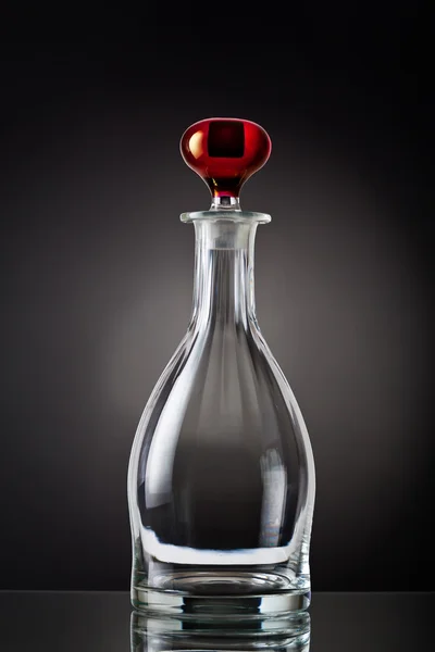 Fine glass liquor decanter empty — Stock Photo, Image