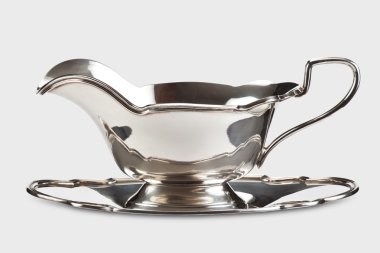 Silver gravy boat isolated clipart