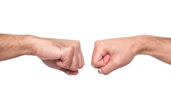 Fist bump isolated in white — Stock Photo, Image