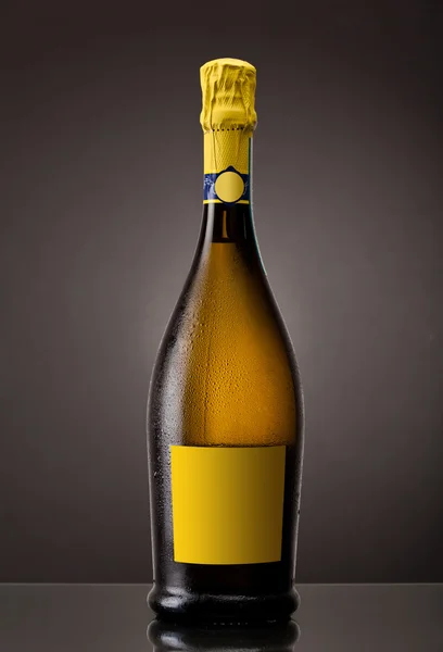 Bottle of chilled unopened champagne — Stock Photo, Image