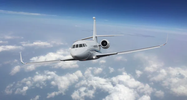 Close up of a private jet flying — Stock Photo, Image