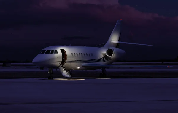 Jet privé assis sur le tarmac — Photo