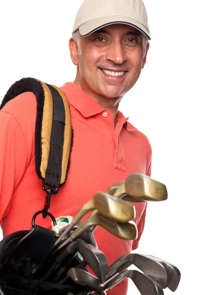 Homme golfeur portant son sac — Photo