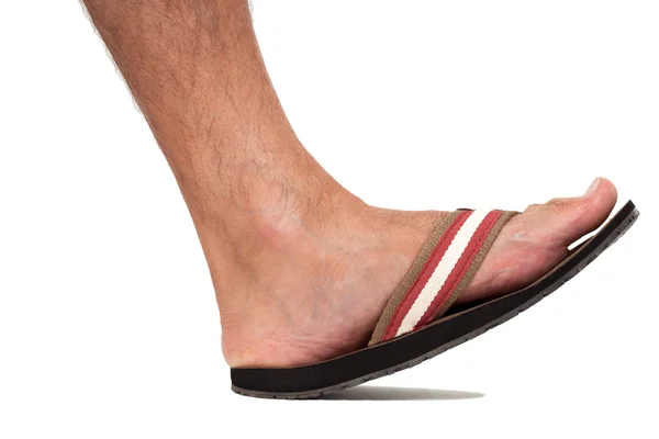 Close up of foot in flip flop - left foot — Stock Photo, Image