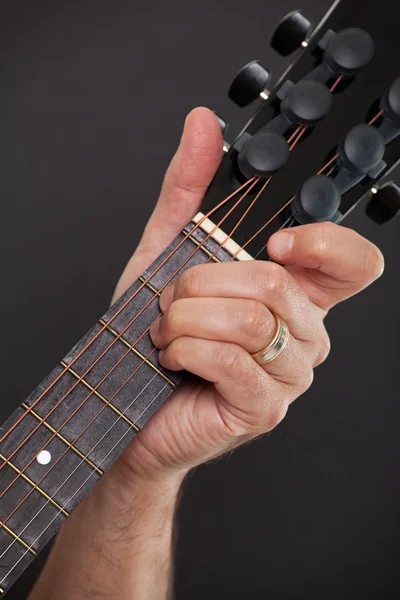 Guitar play close up