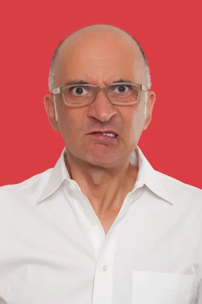 Irritado cara de homem usando óculos — Fotografia de Stock