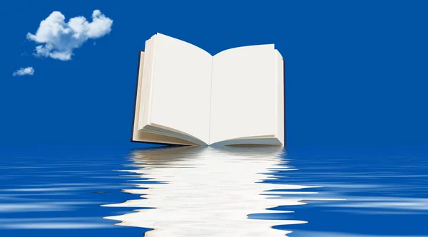 Book floating on the ocean — Stock Photo, Image