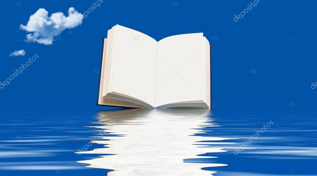 Book floating on the ocean
