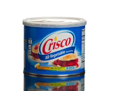 MIAMI, USA - February 9, 2015: Can of Crisco All-Vegetable Shortening is great for baking and frying. clipart